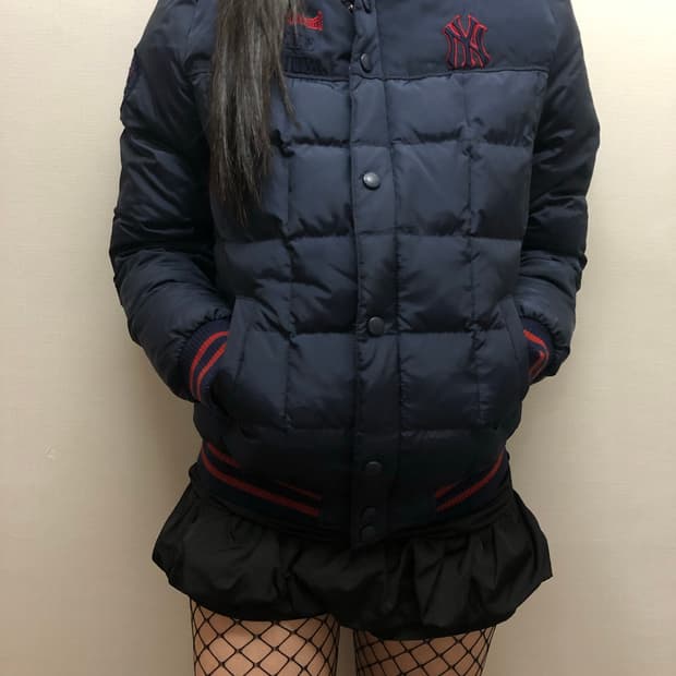 빈티지 mlb 네이비 숏패딩