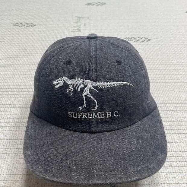 18fw 슈프림 쥬라기 블랙 데님 6패널 볼캡