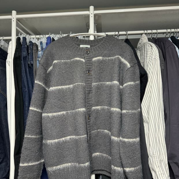 벨리에 브러쉬드 탐 가디건 그레이스트라이프 4