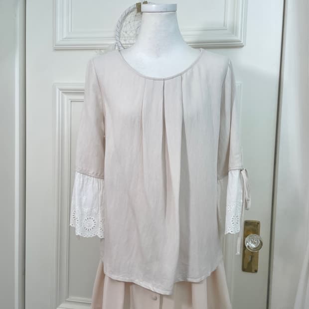 beige ivory summer cotton blouse