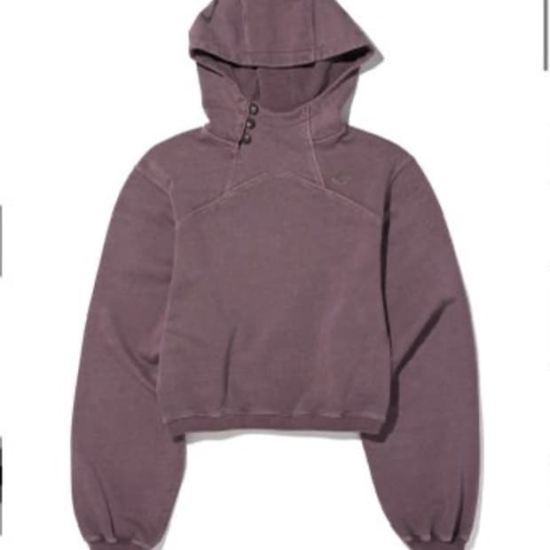 미스치프 크롭 후드 레드 브라운 M 단추하나없음