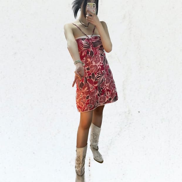 pink gyaru sleeveless ops