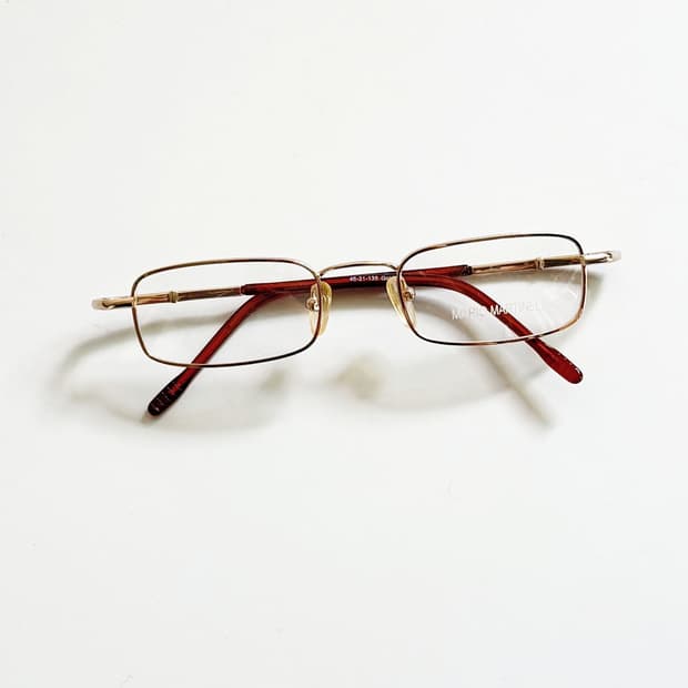 90s MARIO MARTINELLI 골드 슬림 스퀘어 빈티지 안경