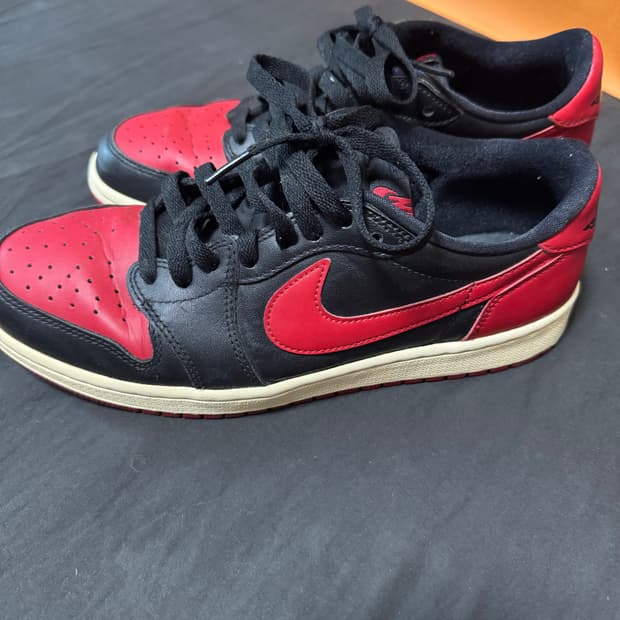 중고정품 2015 나이키 조던1 로우 레트로 OG 브레드 270mm