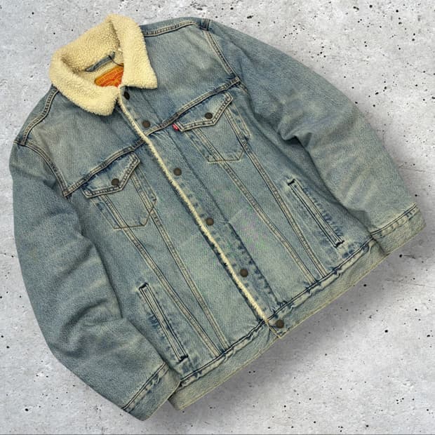 [XL] 리바이스 데님 트러커 자켓 쉐르파 청자켓 D258