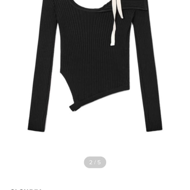 글로니 ISA ASYMMETRICAL KNIT BLACK