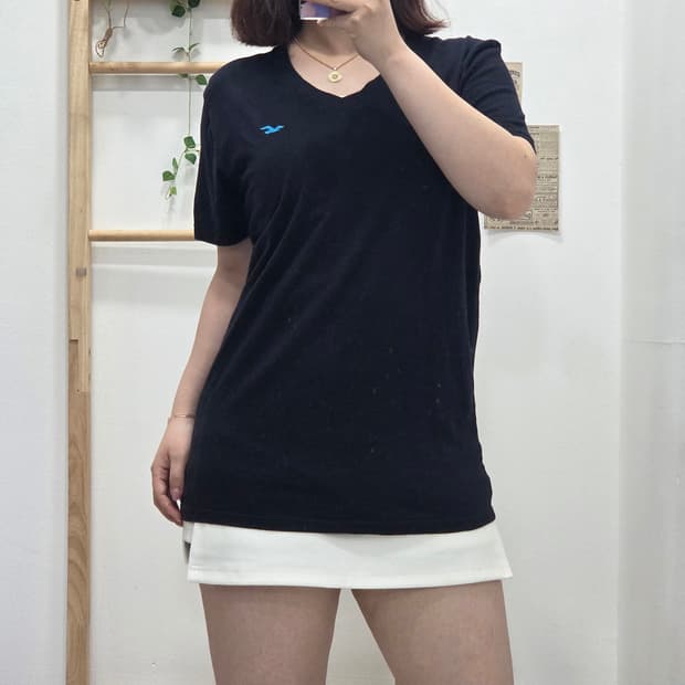 S/홀리스터 브이넥 반팔티 블랙