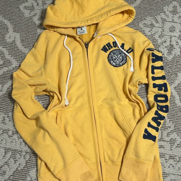 대장 후아유 사이드로고 후드집업 노랑 노란색 옐로우