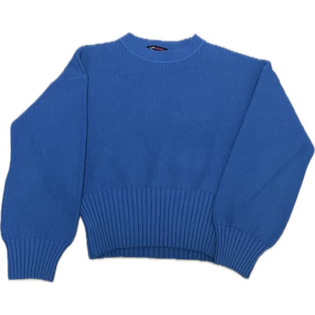 파란색 골지 니트