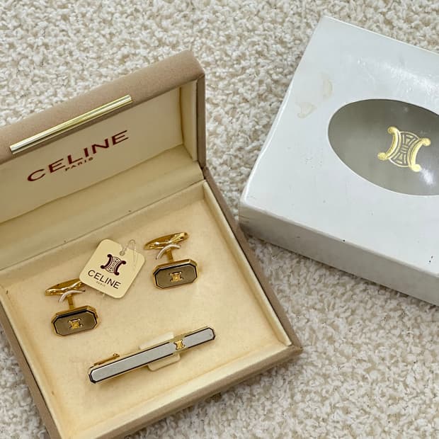 셀린느 넥타이핀+커프스링크 세트