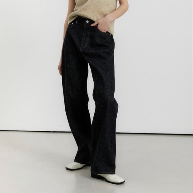 라벨아카이브 wide fit jeans raw nep denim