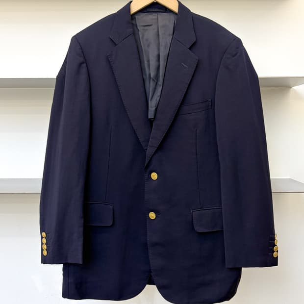 버버리 90s 골드 플레이트 버튼 블레이저