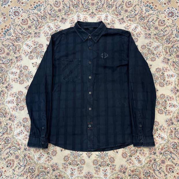 할리데이비슨 로고 프린팅 플란넬 셔츠