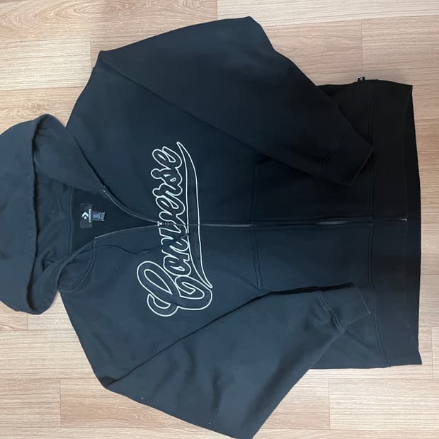 컨버스 블랙 후드집업