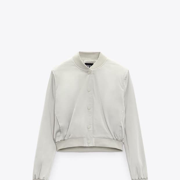 자라 새틴 크롭 봄버자켓 M