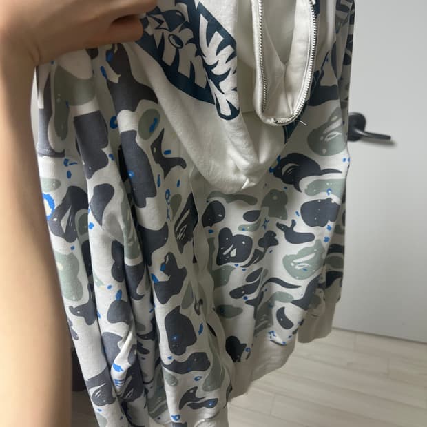 베이프 샤크 후드 카모 집업 M