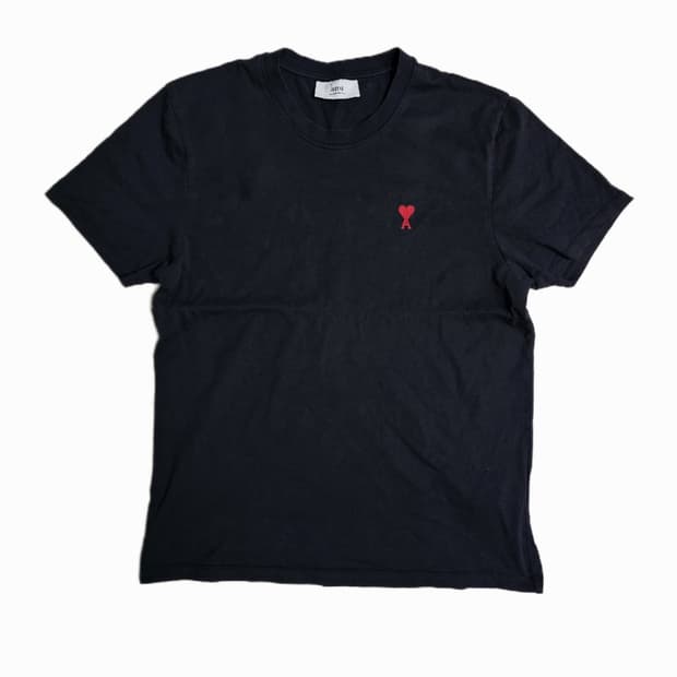 아미 스몰 하트 블랙 반팔 티셔츠 S