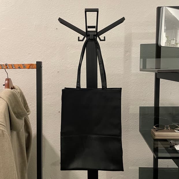 요지야마모토 레더 트리밍 토트백