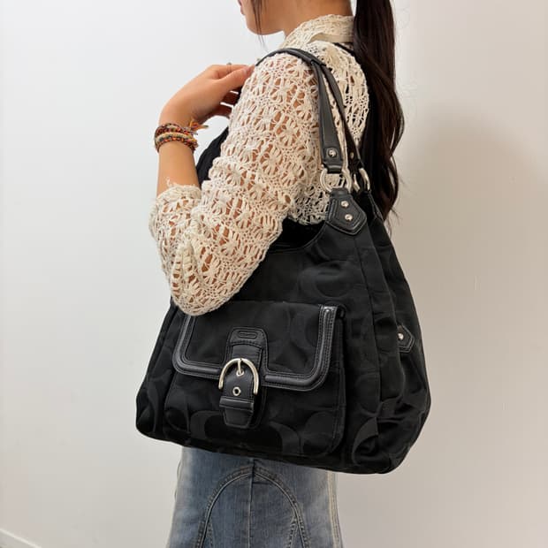 코치 블랙 숄더백 호보백 가방