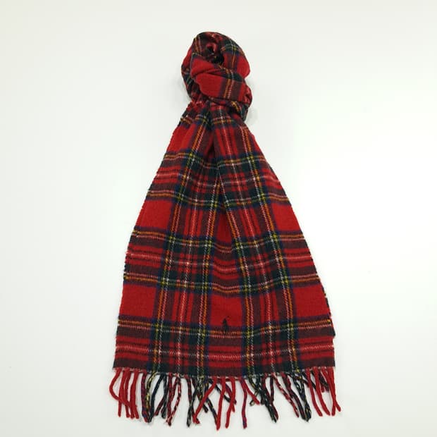 MX191 폴로 랄프로렌 크리스마스 타탄체크 램스울 목도리 머플러