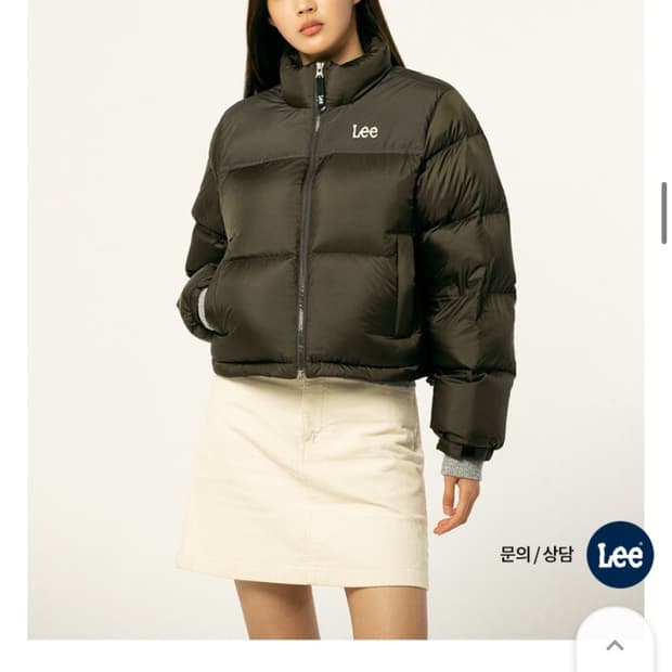 lee 리 우먼 크롭 숏 다운 패딩 M사이즈