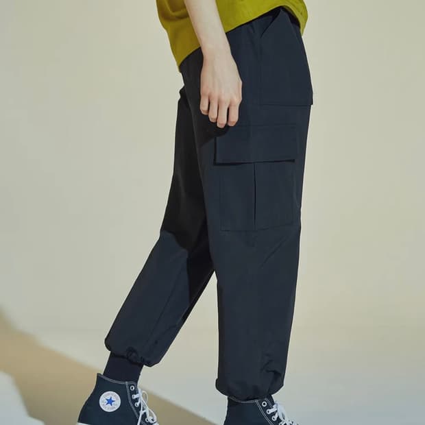 미뇽네프 2way 와이드 카고 조거팬츠 블랙 32