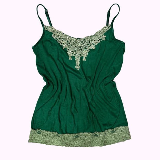 bids crochet green top