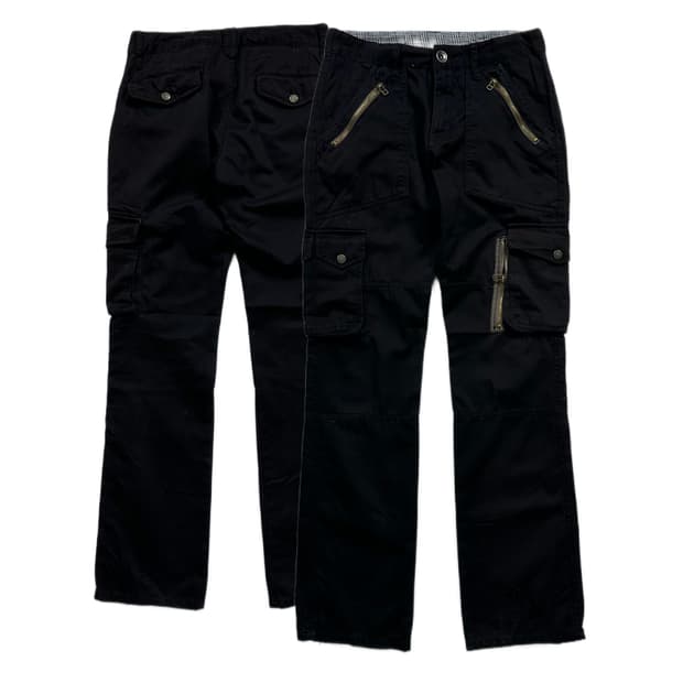 black cargo straight pants