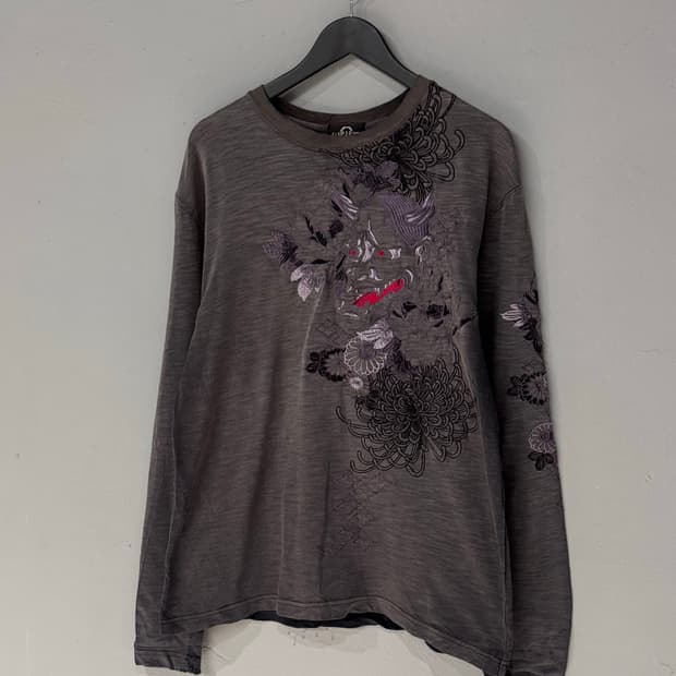 Harakari 오리엔탈 오니 자수 롱슬리브 