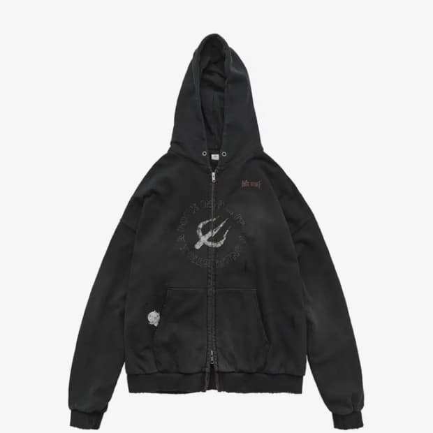 [3] 폴리테루 x 핫 스터프 집 후디 '스피어' 블랙