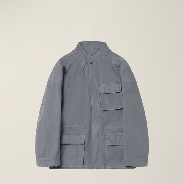 Curved hunting jacket slate grey