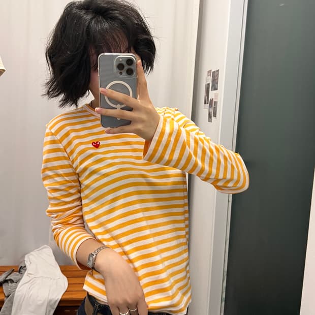 플레이 꼼데가르송 스트라이프 롱슬리브 티셔츠