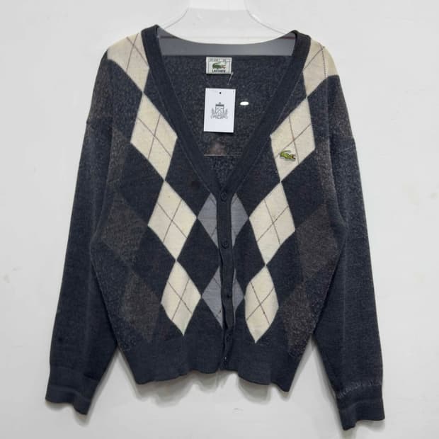 서광 라코스테 아가일 니트 가디건