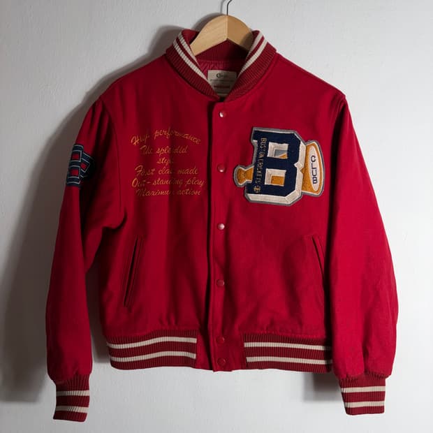 90s 미제 레드 바시티 점퍼(M)