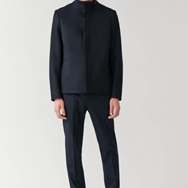 COS 코스 퍼널 울 캐시미어 자켓 네이비 48사이즈 탭채새제품