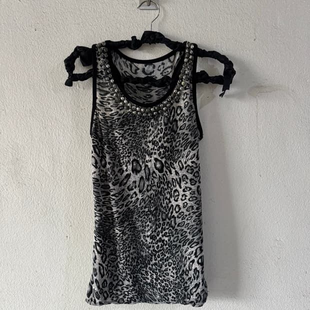 Leopard beaded tank