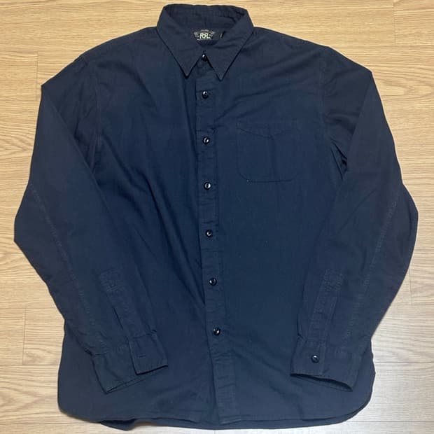 RRL 더블알엘 블랙 워싱 코튼 셔츠 M