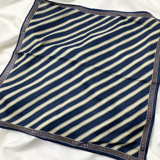 [정품] Celine 셀린느 스트라이프 빈티지 쁘띠스카프 손수건