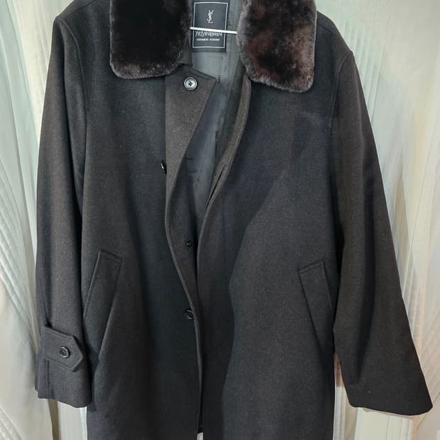 입생로랑 캐시미어 빈티지 오버핏코트