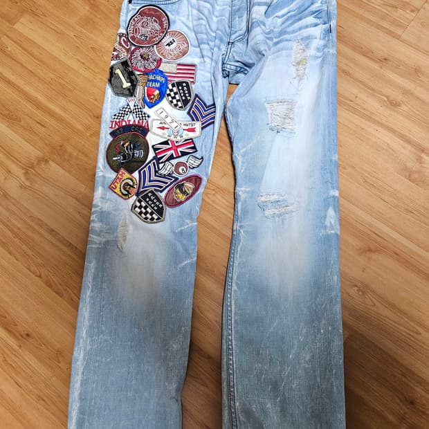 아메리칸 로빈스진 데님 연 청바지