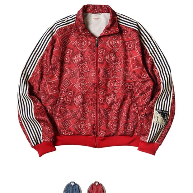 캐피탈 스무스 저지 쿠키 반다나 프린트 트랙 자켓 레드