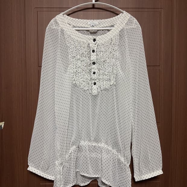 모리걸 니혼진 하구미 일본 빈티지 시네마 클럽 천사깔 도트 쉬폰 블라우스