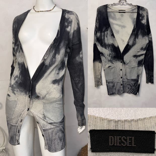 DIESEL black tie dye loose cardigan 