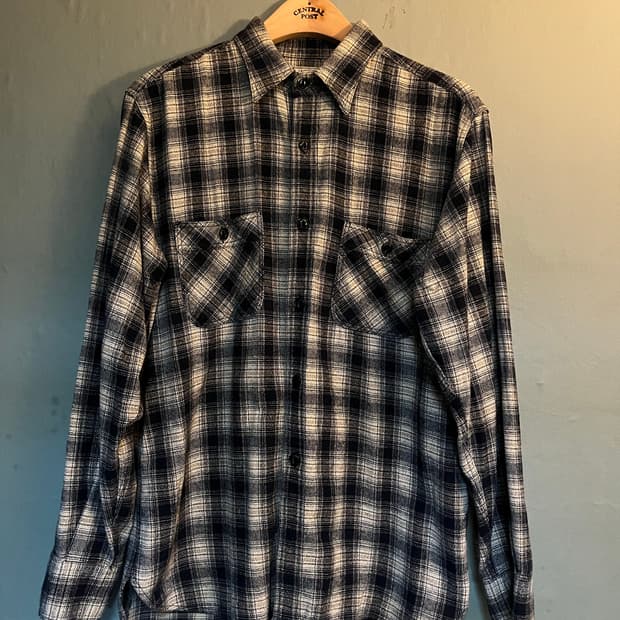 12 COTTON FLANNEL WORK SHIRT (NAVY)