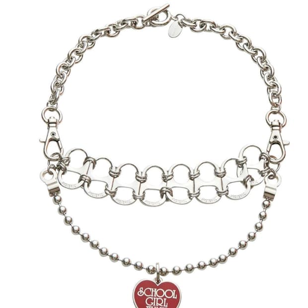 [새상품]히스테릭글래머 걸 펑크 체인목걸이 실버