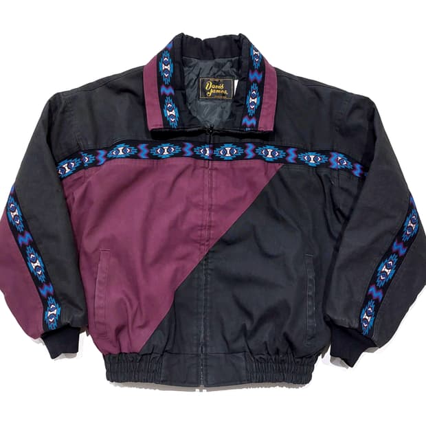 80s David James 아즈텍 봄버 자켓 L (110)산타페