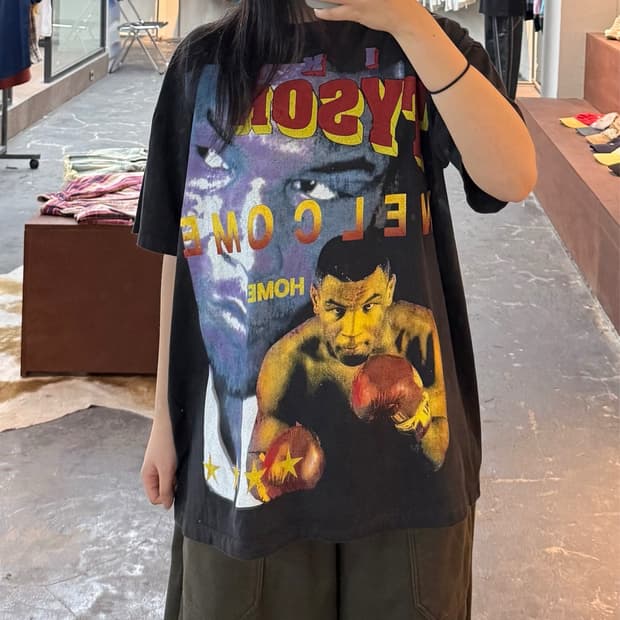 빈티지 마이클 타이슨 프린팅 반팔 H3157