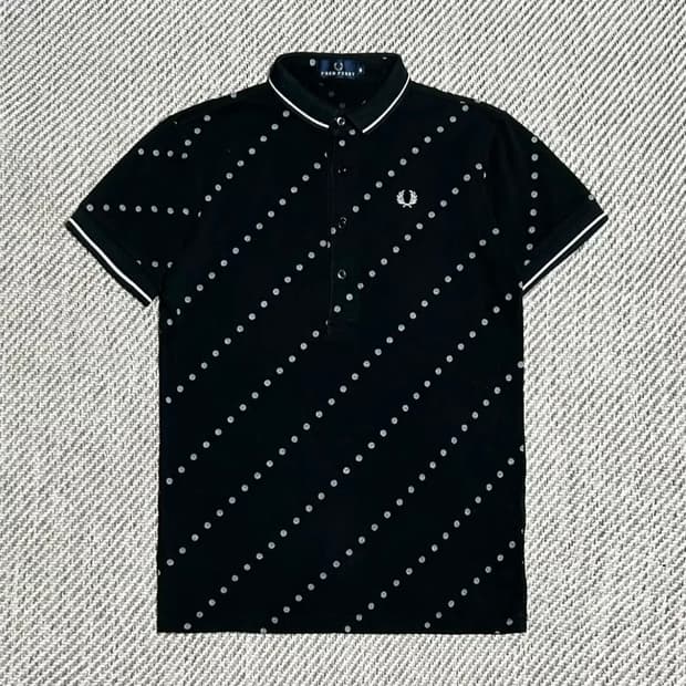 [S] Fredperry 프레드페리 도트 블랙 반팔 카라티