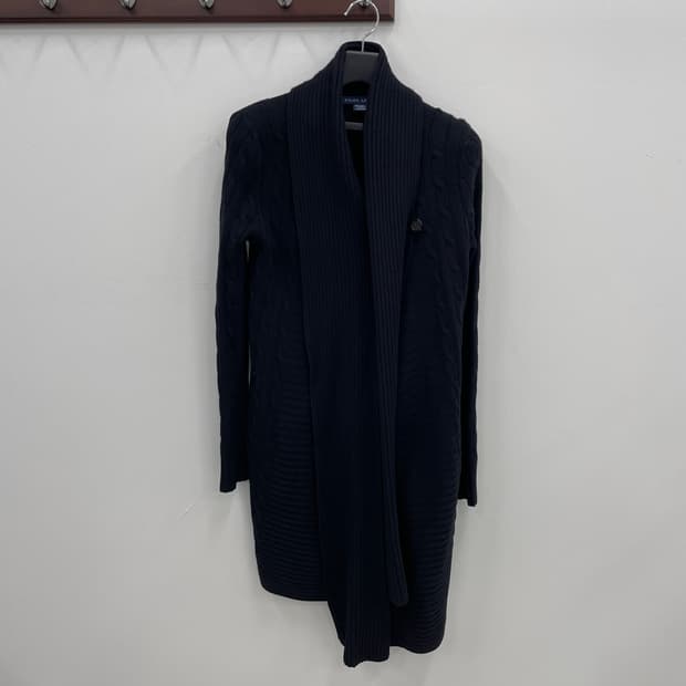 폴로 랄프로렌 오픈 숄 머플러 꽈베기 롱 가디건