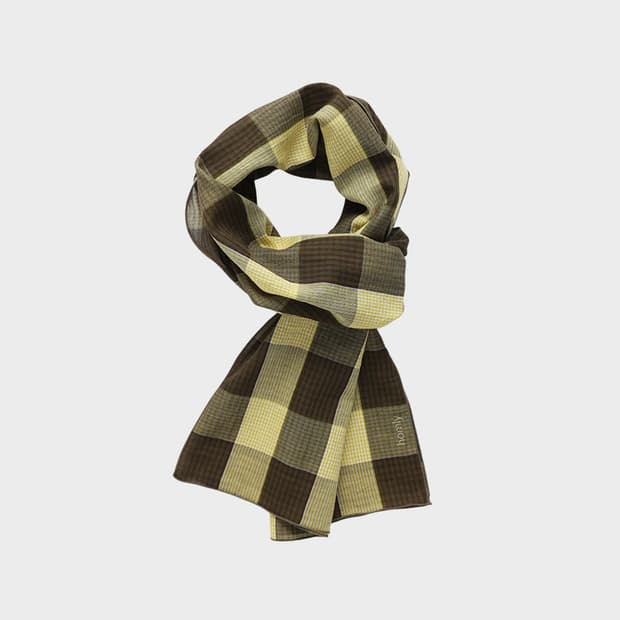 홈리 체크 스카프 옐로우 / 목도리 머플러